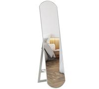 HOMCOM 150cm Arched Standing Large Mirror with Storage Shelf, Wall Mounted or Free Standing for Bedroom, Entrance, Hallway, White