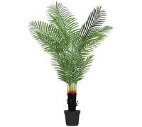 HOMCOM 150cm Artificial Areca Palm Tree with 12 PE Leaves, Decorative Artificial Plant with Plastic Pot and Flocked Soil, Fake Plant for Home Office Decor, Green