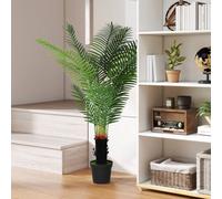 Homcom 150Cm Artificial Areca Palm Tree With Pe Leaves And Flocked Soil