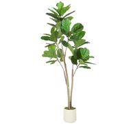HOMCOM 150cm Artificial Fiddle Leaf Fig Tree, Realistic Fake Plant, Green HOMCOM Green