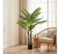 HOMCOM 150cm Artificial Palm Tree with 16 PEVA Leaves, Fake Plant, Green