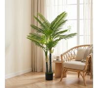 HOMCOM 150cm Artificial Palm Tree with 16 PEVA Leaves in Pot, Green
