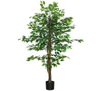 HOMCOM 150cm Artificial Tree Ficus for Indoor Outdoor Home Decor, Fake Tree