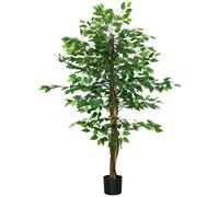HOMCOM Decorative Artificial Plants Ficus in Pot, Fake Plants for Home Indoor Decor, 150cm