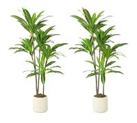 HOMCOM 150cm Lifelike Fake Tree, Artificial Dracaena Tree with Bendable Trunks, Green