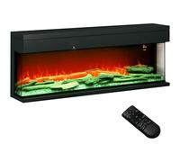 HOMCOM 152.4cm Electric Fireplace Recessed, Insert, Wall Mount, Freestanding in Black HOMCOM Black