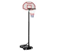 HOMCOM Basketball Hoop Outdoor, Portable Basketball Hoop and Stand with Weighted Base, Portable on Wheels, 1.55-2.1m, for Teens, Juniors, Adults, White