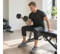 HOMCOM 15KG Single Rubber Hex Dumbbell Portable Hand Weights Dumbbell for Home Gym Workout Fitness