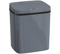 HOMCOM 15L Sensor Bin, Automatic Touchless Kitchen Bin, Easy Clean, Battery Operated for Home Office, Bedroom, Bathroom, Grey