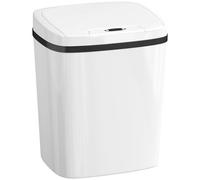 HOMCOM 15L Sensor Bin, Automatic Touchless Kitchen Bin, Easy Clean, Battery Operated for Home Office, Bedroom, Bathroom, White