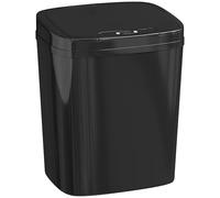 HOMCOM 15L Sensor Bin Automatic Touchless Kitchen Bin Easy Clean Black | Dual-Mode Opening, Battery Operated, Home Office, Bedroom, Bathroom