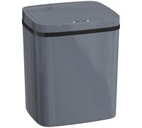 HOMCOM 15L Sensor Bin Automatic Touchless Kitchen Bin Easy Clean Grey | Dual-Mode Opening, Battery Operated, Home Office, Bedroom, Bathroom