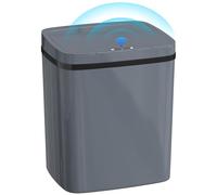 HOMCOM 15L Sensor Bin, Automatic Touchless Kitchen Bin with Dual-Mode Opening, Easy Clean, Battery Operated for Home Office, Bedroom, Bathroom, Grey