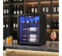 HOMCOM 16 Bottle Wine Cooler, 4-16C Under Counter Drinks Beer Wine Fridge