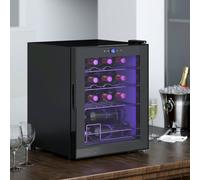 HOMCOM 16 Bottle Wine Cooler with Adjustable Temperature Control, Black HOMCOM Black