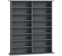 HOMCOM 16-Compartment Media Shelf - Grey