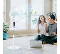 HOMCOM Floor Fan 54inch White - Size: 46.5 x 19 x 58cm - Black, White - Wilko