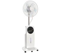 HOMCOM 16" Pedestal Fan with Water Mist Spray Humidifying Misting Fan, White