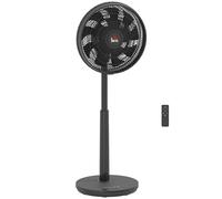 HOMCOM 16" Standing Pedestal Fan, Electric Cooling Floor Fan, Quiet, 80° Oscillating, Adjustable Tilt and Height, 12 Speed, 15H Timer, Remote Control, Sleep Mode, for Home Office Bedroom, Black