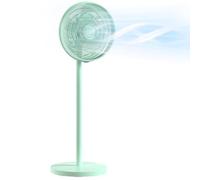 HOMCOM 16" Standing Pedestal Fan, Quiet Electric Cooling Floor Fan with 80° Oscillating, Adjustable Tilt and Height, 4 Speed, 10H Timer, Remote Control, LED Display, for Home Office Bedroom, Green
