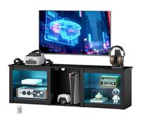 HOMCOM 5 Shelf Black LED TV Unit - Size: 53.0 cm x 35.0 cm x 160.0 cmcm - Wilko