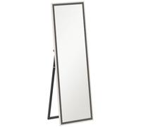 HOMCOM 162.6 cm Two-Tone Full Length Mirror - White/Grey-Tone