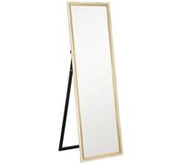 HOMCOM 162.6 cm Two-Tone Full Length Mirror - White/Oak-Tone