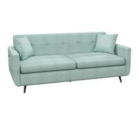 HOMCOM 165cm 2 Seater Sofa for Living Room, Modern Fabric Couch, Tufted Loveseat Sofa Settee w/ Steel Legs, 2 Storage Pockets, Blue