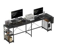 Homcom 168Cm Reversible L Shaped Desk, 240Cm Two Person Desk, Black