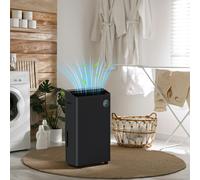 HOMCOM 16L/Day Quiet Air Dehumidifier with Purifier, UVC, Ioniser - Black - 35W x 20D x 61Hcm