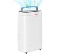 HOMCOM 16L/Day Dehumidifier for Home, Activated Carbon Air Filter, Portable Compressor Dehumidifier with 5.5L Water Tank, 24H Timer, Laundry Drying, Continuous Drainage, Humidity Light, White