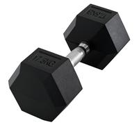 HOMCOM 17.5KG Single Rubber Hex Dumbbell Portable Hand Weights Home Gym