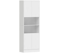 HOMCOM 170 cm Kitchen Pantry Cabinet, Freestanding Storage Cabinet with Soft-Close Hinges, White Wood Effect