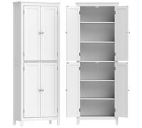 HOMCOM 170 cm Tall Bathroom Storage Cabinet, Freestanding Narrow Bathroom Cabinet with Adjustable Shelves for Laundry Room