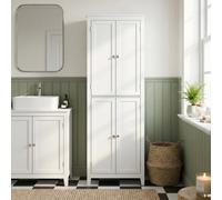 Homcom 170 Cm Tall Bathroom Storage Cabinet With Adjustable Shelves
