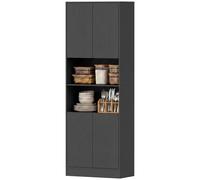 Homcom 170Cm Kitchen Pantry Cabinet With Soft-Close Hinges In Black Black