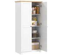 HOMCOM 172cm Kitchen Cupboard Freestanding with Doors and Shelves White