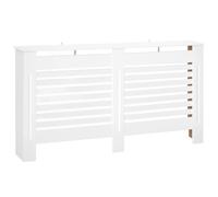 HOMCOM 172cm Radiator Cover White MDF Cabinet Slatted Shelf Modern