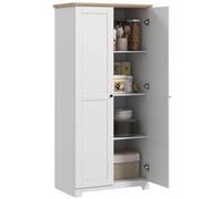 172cm Wooden Storage Cabinet Cupboard With 2 Doors 4 Shelves White