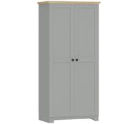 HOMCOM 172cm Wooden Storage Cabinet Cupboard With 4 Shelves in Grey HOMCOM Grey