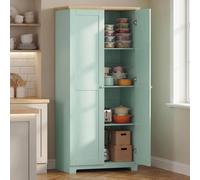 Homcom 172Cm Wooden Storage Cabinet Cupboard With 4 Shelves In Light Green Light Green