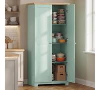 Homcom 172Cm Wooden Storage Cabinet Cupboard With 4 Shelves In Light Green Light Green