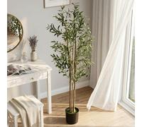 HOMCOM 175Cm Artificial Olive Tree, Tall Faux Plant With 787 Leaves, Green, Green