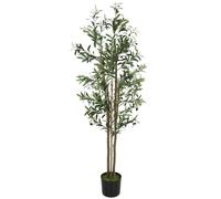 HOMCOM 175 cm Artificial Olive Tree, Tall Faux Plant with 787 Leaves