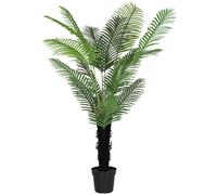HOMCOM 175cm Artificial Areca Palm Tree with 16 PE Leaves, Decorative Artificial Plant with Plastic Pot and Flocked Soil, Fake Plant for Home Office Decor, Green