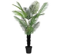 Artificial Palm Tree with Plastic Pot and Flocked Soil for Home Office Decor HOMCOM Green One Size