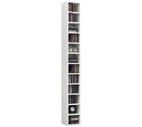 HOMCOM 175cm Narrow 12Tier Black CD Storage Rack Tower Organizing Unit