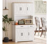 HOMCOM 175cm Tall Kitchen Pantry, Kitchen Cabinet w/ Drawers, Shelves, White - Kitchen Pantry Cabinet - 94W x 39.5D x 175.2H cm - Particleboard