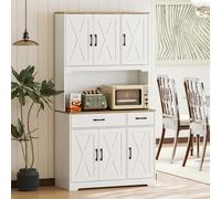 HOMCOM 175cm Tall Kitchen Pantry, Kitchen Cabinet w/ Drawers, Shelves, White - Kitchen Pantry Cabinet - 94W x 39.5D x 175.2H cm - Particleboard