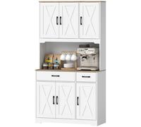 HOMCOM 175cm Tall Kitchen Pantry, Kitchen Cabinet w/ Drawers, Shelves, White - Kitchen Pantry Cabinet - 94W x 39.5D x 175.2H cm - Particleboard